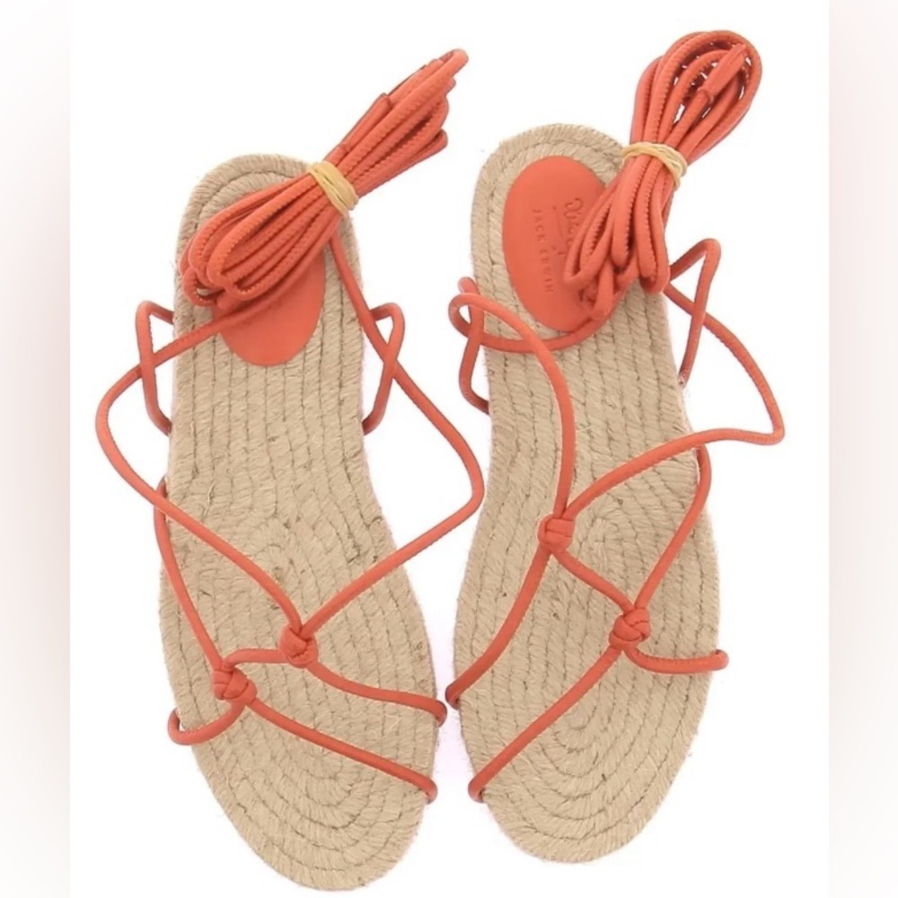 Jack Erwin x Olivia Lopez espadrille sandals. Orange Sz 9
